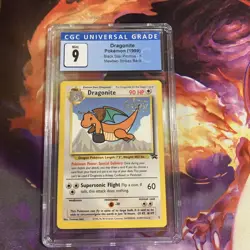 CGC 9 Mint Dragonite Black Star Promo #5 1999 Pokemon Movie Promo WB - Image 1