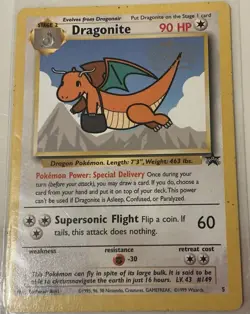 Pokemon the First Movie Dragonite #5 Black Star Promo 1999 - Image 1