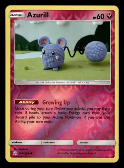 Azurill 146/236 Reverse Holo S&M Cosmic Eclipse Pokemon Card - Image 1
