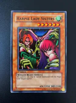 YU-GI-OH! HARPIE LADY SISTERS SUPER RARE MRD-E009 1ST EDITION EUROPE ENGLISH EX - Image 1