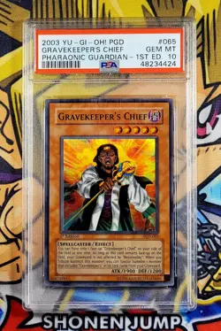 Yu-Gi-Oh! GRAVEKEEPER'S CHIEF 1st Ed Pharaonic Guardian PGD-065 PSA 10 Super GEM - Image 1