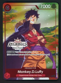 Monkey D Luffy 001 Offline Regional 2024 Vol. 1 Finalist One Piece Promo P-001 - Image 1