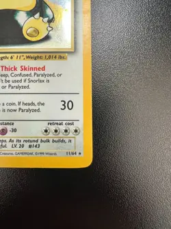 Pokemon Snorlax 11/64 Jungle Holofoil No Symbol Misprint Moderately Played - Image 4
