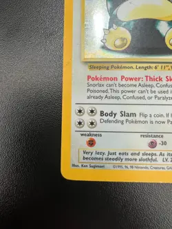 Pokemon Snorlax 11/64 Jungle Holofoil No Symbol Misprint Moderately Played - Image 5