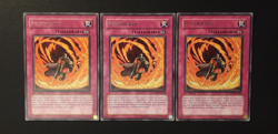 Yu-Gi-Oh! 3x Feuerwand, FOTB-DE060, Rare, 1. Auflage, Deutsch, EX/GD/GD - Image 1