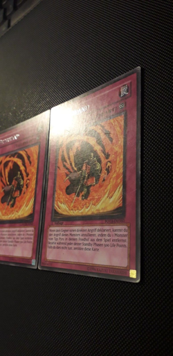 Yu-Gi-Oh! 3x Feuerwand, FOTB-DE060, Rare, 1. Auflage, Deutsch, EX/GD/GD - Image 4