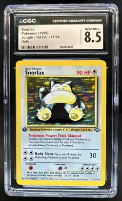 1999 Pokemon Jungle 1st Edition Snorlax #11/64 CGC 8.5 - Image 1