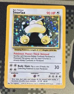 Pokemon Jungle Snorlax Holo Rare No Symbol 11/64 - Image 1