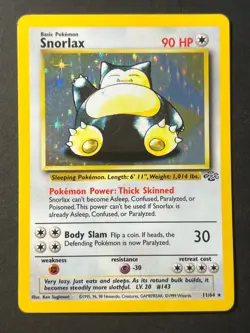 Snorlax 11/64 Jungle Holo Rare - WOTC Pokemon Card MP - - Image 1