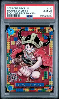 2025 ONE PIECE JPN PREM CARD COLL -ONE PIECE DAY'25- #110 MONKEY D. LUFFY PSA 10 - Image 1