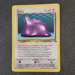 Pokemon Ditto 18/62 Fossil Rare Unlimited Regular 1999 Card Moderately Played - Image 1