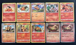 8x Tepig Pignite Emboar Pokemon Card Lot With Holos Cute Pokemon - Image 1