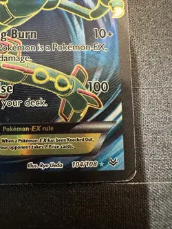Rayquaza EX (Full Art) 104/108 Roaring Skies XY Holo Pokemon Card TCG - Image 4