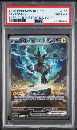 Zekrom ex PSA 10 English Pokemon Card 166/086 SIR 2025 Black Bolt - Image 1