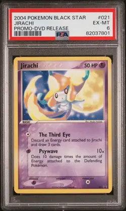 Jirachi 021 Black Star Pokemon Card 2004 DVD Promo Graded PSA 6 EX-MT - Image 1