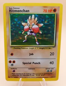 Hitmonchan Holo Rare Base Set 7/102 Pokemon Card - WOTC 1999 - Image 1