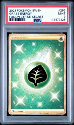 2021 Pokemon SWSH Fusion Strike Full Art Grass Energy 283/264 Secret Card PSA 9 - Image 1