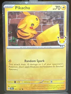 Pokemon Pikachu TCG (Pokemon Day 2026) 051/162 Cosmos Holo Promo Card 30th Anniv - Image 1