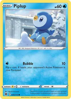 Piplup Common SWSH09: Brilliant Stars 035/172 NM English Pokemon Card - Image 1
