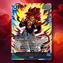 SS4 Gogeta GT FB09-123 SCR Dual Evolution Dragon Ball Super Fusion World Card NM - Image 1