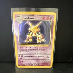 Pokemon Alakazam Base Set Holo Rare Stage 2 NEAR MINT 1/102 Card - Image 2