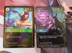 RIFTBOUND ORIGINS AHRI ALLURING 066a & AHRI INQUISITIVE 119a ALT ART CARDS - Image 1