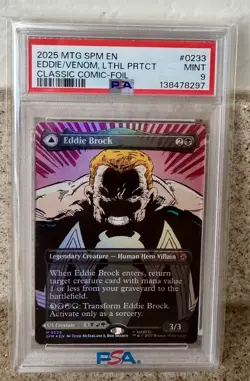 2025 MTG SPIDER-MAN EDDIE BROCK/VENOM MYTHIC FOIL PSA 9 MAGIC GATHERING - Image 1