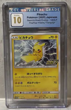 2020 Pokemon Japanese S-Promo Pikachu PikaPika! Campaign #126 CGC Pristine 10 - Image 1