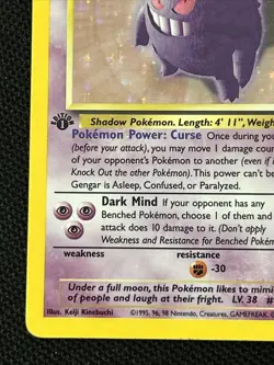 Pokemon Gengar 5/62 (1st Edition) Fossil Holo (Never Played) *Near Mint* - Image 2