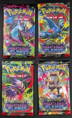Lot (180) Pokemon Mega Evolution ME02 Phantasmal Flames Booster Packs Sealed - Image 3