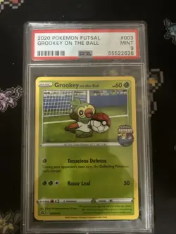 2020 Pokemon Futsal #003 Grookey On the Ball PSA 9 - Image 1