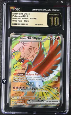 ‼Ethan's Ho-Oh ex Pokemon (2025) Destined Rivals~ Ultra Rare GRADE 10 PRISTINE - Image 1