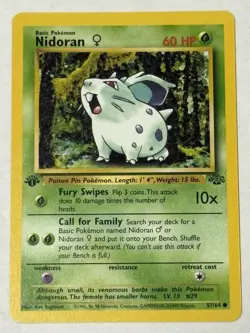1st Edition Nidoran 57/64 Jungle Set Rare Vintage 1999 Pokemon TCG Never Played - Image 1