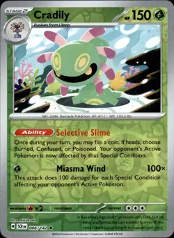 Cradily 006/142 Reverse Holo - Pokemon SV07: Stellar Crown NM - Image 1