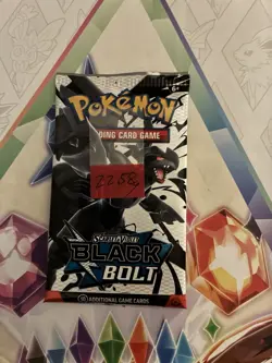 Heavy! 22.58g Pokemon TCG SV 10.5 Black Bolt Booster Pack Sealed! - Image 2