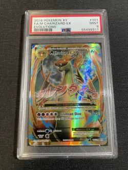PSA 9 MINT 2016 POKEMON XY EVOLUTIONS #101 FA/M CHARIZARD EX EVOLUTIONS - Image 1