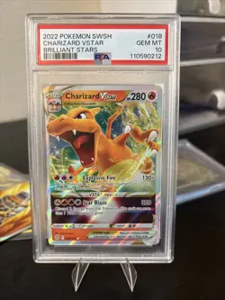 PSA 10 CHARIZARD VSTAR 018/172 BRILLIANT STARS POKEMON 🔥 - Image 1