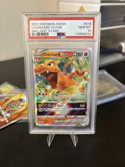 PSA 10 CHARIZARD VSTAR 018/172 BRILLIANT STARS POKEMON 🔥 - Image 5