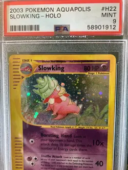Pokemon Slowking Aquapolis Holo Rare #H22 PSA 9 Mint Low pop - Image 3