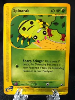 Spinarak 111/147 Aquapolis Common Pokemon TCG NM Never Played - Image 1