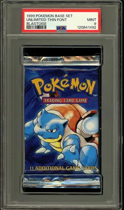 Pokemon 1999 Vintage WOTC Base Set Blastoise Sealed Booster Pack PSA 9 - Image 1
