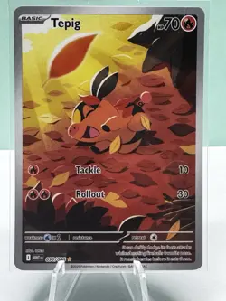 Pokemon TCG Tepig 096/086 SV: White Flare Illustration Rare Full Art Holo - Image 1