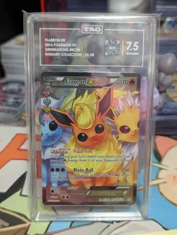 2016 POKEMON XY GENERATIONS RADIANT COLL #RC28 FULL ART/FLAREON EX TAG 7.5 - Image 1