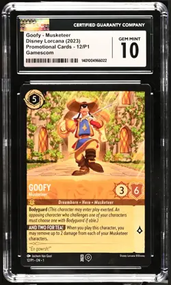 2023 Disney Lorcana EN P1 Goofy Musketeer Gamescom Promo #12 CGC Gem Mint MT - Image 1