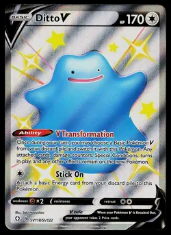 Pokemon Card - Ditto V Shining Fates SV118/SV122 Shiny Holo Rare - Image 1