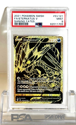 NEW 2021 POKEMON GRADED CARD SHINING FATES SV121 FULL ART ETERNATUS V PSA 9 MINT - Image 1