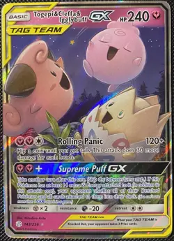 Togepi & Cleffa & Igglybuff GX 143/236 Sm-Cosmic Eclipse Holo - Pokemon Card - Image 1