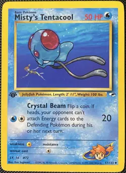 Misty's Tentacool 057/132 Gym Heroes Regular 1st Edition - Pokemon Card - Image 1