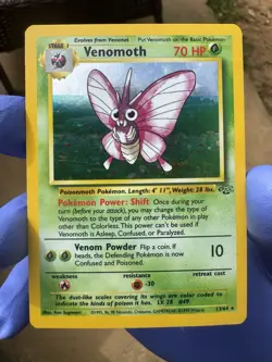 Pokemon TCG Venomoth Holo Rare Card 13/64 Jungle NM/LP 1999 Wizards - Image 1