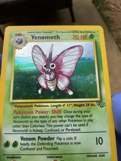 Pokemon TCG Venomoth Holo Rare Card 13/64 Jungle NM/LP 1999 Wizards - Image 2